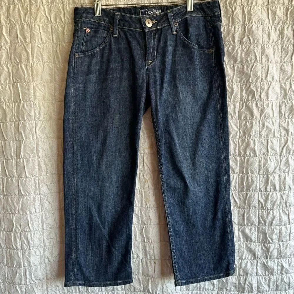 Hudson womens jeans Cropped Capri Dark Wash Denim W419DKS Size 28